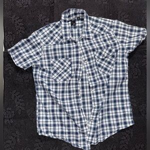 JF Modern Fit Men's Blue Plaid Shirt